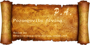 Pozsegovits Alvina névjegykártya